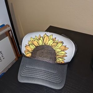 Gray Sunflower Trucker Hat